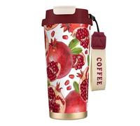 YXDVPALNE Graines de fruits de grenade,Tasse à café isotherme en acier inoxydable 316 avec cordon, 500 ml, idéale pour les voyages en voiture