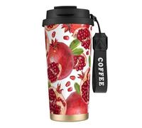 YXDVPALNE Graines de fruits de grenade,Tasse à café isotherme en acier inoxydable 316 avec cordon, 500 ml, idéale pour les voyages en voiture