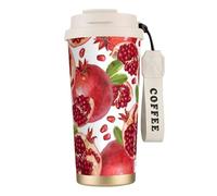 YXDVPALNE Graines de fruits de grenade,Tasse à café isotherme en acier inoxydable 316 avec cordon, 500 ml, idéale pour les voyages en voiture