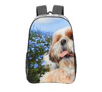 YXDVPALNE Gros plan sur le Shih Tzu,16 pouces Sac à dos décontracté Sac à dos transparent Sac d'école résistant à l'eau