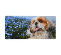 YXDVPALNE Gros Plan sur Un Shih Tzu,Tapis de Souris Grand Format pour Ordinateur, avec Base antidérapante en Caoutchouc, 40 x 90 cm