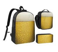 YXDVPALNE Gros plan sur un verre à bière,Ensemble de 3 sacs à dos, sac à lunch et trousse pour étudiant