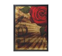 YXDVPALNE Grunge Rose Vintage Music,Impressions d'art mural, cadre noir, peinture décorative à suspendre pour la maison, 30 x 40 cm