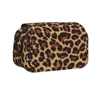 YXDVPALNE Guépard et léopard Cool Trousse à Crayons Portable à Double Coque avec Fermeture éclair