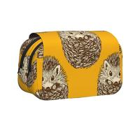 YXDVPALNE Hérisson Mignon Trousse à Crayons Portable à Double Coque avec Fermeture éclair
