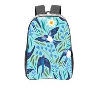 YXDVPALNE Hirondelles volantes Fleurs de printemps,16 pouces Sac à dos décontracté Sac à dos transparent Sac d'école résistant à l'eau