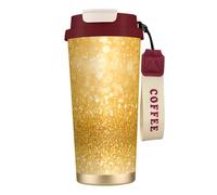 YXDVPALNE Images de paillettes,Tasse à café isotherme en acier inoxydable 316 avec cordon, 500 ml, idéale pour les voyages en voiture