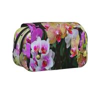 YXDVPALNE Impression d'orchidées Trousse à Crayons Portable à Double Coque avec Fermeture éclair