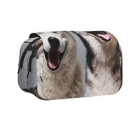 YXDVPALNE Impression Husky Trousse à Crayons Portable à Double Coque avec Fermeture éclair