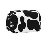 YXDVPALNE Imprimé Animal à Pois de Vache Noire Trousse à Crayons Portable à Double Coque avec Fermeture éclair