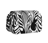YXDVPALNE Imprimé Animal Abstrait zèbre Trousse à Crayons Portable à Double Coque avec Fermeture éclair