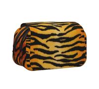 YXDVPALNE Imprimé Animal Tigre Noir Or Trousse à Crayons Portable à Double Coque avec Fermeture éclair