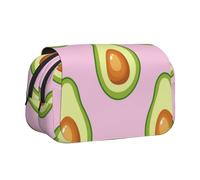 YXDVPALNE Imprimé Avocat Rose Trousse à Crayons Portable à Double Coque avec Fermeture éclair