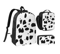 YXDVPALNE Imprimé chien dalmatien tache noire,Ensemble de 3 sacs à dos, sac à lunch et trousse pour étudiant