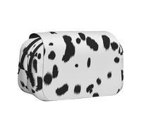 YXDVPALNE Imprimé Chien Dalmatien Tache Noire Trousse à Crayons Portable à Double Coque avec Fermeture éclair
