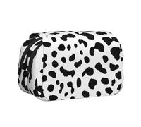 YXDVPALNE Imprimé Chien Dalmatien Tache Noire Trousse à Crayons Portable à Double Coque avec Fermeture éclair