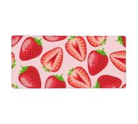 YXDVPALNE Imprimé Fraise Rose Kawaii,Tapis de Souris Grand Format pour Ordinateur, avec Base antidérapante en Caoutchouc, 40 x 90 cm