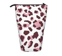 YXDVPALNE Imprimé léopard sans Couture Rose Animaux africains,Trousse à Crayons télescopique, Porte-Crayons avec Pochette à Crayons zippée