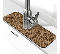 YXDVPALNE Imprimé léopard Sauvage,Tapis de Protection Anti-éclaboussures pour Robinet de Cuisine et comptoir de Salle de Bain, Ventouse, 38 x 14 cm
