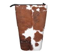 YXDVPALNE Imprimé Vache Marron Animal,Trousse à Crayons télescopique, Porte-Crayons avec Pochette à Crayons zippée