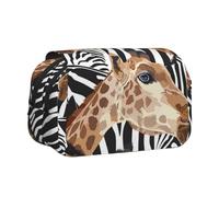YXDVPALNE Imprimé zèbre et Girafe Trousse à Crayons Portable à Double Coque avec Fermeture éclair