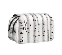 YXDVPALNE Imprimer Bouleau Trousse à Crayons Portable à Double Coque avec Fermeture éclair