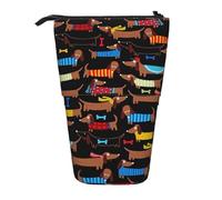 YXDVPALNE J'aime Mes Chiens teckels,Trousse à Crayons télescopique, Porte-Crayons avec Pochette à Crayons zippée