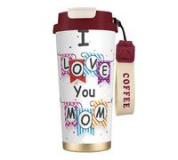 YXDVPALNE Je t'aime maman,Tasse à café isotherme en acier inoxydable 316 avec cordon, 500 ml, idéale pour les voyages en voiture