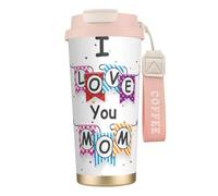 YXDVPALNE Je t'aime maman,Tasse à café isotherme en acier inoxydable 316 avec cordon, 500 ml, idéale pour les voyages en voiture