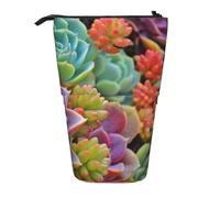 YXDVPALNE Jolies et Belles Plantes succulentes,Trousse à Crayons télescopique, Porte-Crayons avec Pochette à Crayons zippée