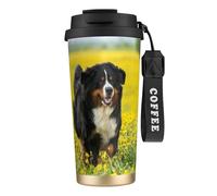 YXDVPALNE Joyeux bouvier bernois,Tasse à café isotherme en acier inoxydable 316 avec cordon, 500 ml, idéale pour les voyages en voiture