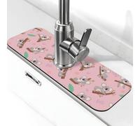 YXDVPALNE Koala, Animal Sauvage Australien Mignon,Tapis de Protection Anti-éclaboussures pour Robinet de Cuisine et comptoir de Salle de Bain, Ventouse, 38 x 14 cm