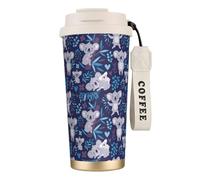 YXDVPALNE Koalas mignons, animaux d'Australie,Tasse à café isotherme en acier inoxydable 316 avec cordon, 500 ml, idéale pour les voyages en voiture