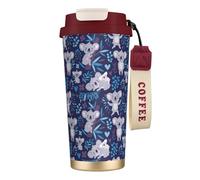YXDVPALNE Koalas mignons, animaux d'Australie,Tasse à café isotherme en acier inoxydable 316 avec cordon, 500 ml, idéale pour les voyages en voiture