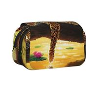 YXDVPALNE Léopard drôle Trousse à Crayons Portable à Double Coque avec Fermeture éclair