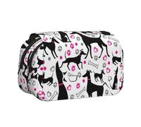 YXDVPALNE Lévriers et cœur de Patte Trousse à Crayons Portable à Double Coque avec Fermeture éclair