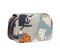 YXDVPALNE Lévriers Mignons Trousse à Crayons Portable à Double Coque avec Fermeture éclair