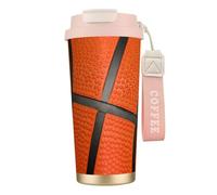 YXDVPALNE Ligne noire de basket-ball,Tasse à café isotherme en acier inoxydable 316 avec cordon, 500 ml, idéale pour les voyages en voiture