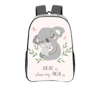 YXDVPALNE Maman et bébé koala mignons,16 pouces Sac à dos décontracté Sac à dos transparent Sac d'école résistant à l'eau