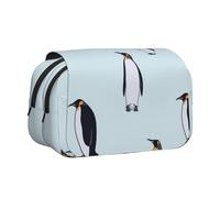YXDVPALNE Manchot Trousse à Crayons Portable à Double Coque avec Fermeture éclair