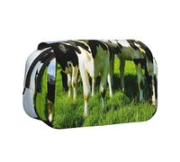 YXDVPALNE Manger des Vaches dans Les pâturages d'été Trousse à Crayons Portable à Double Coque avec Fermeture éclair