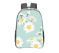 YXDVPALNE Marguerite Fleur luxuriante Floral,16 pouces Sac à dos décontracté Sac à dos transparent Sac d'école résistant à l'eau
