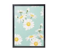 YXDVPALNE Marguerite Fleur luxuriante Floral,Impressions d'art mural, cadre noir, peinture décorative à suspendre pour la maison, 30 x 40 cm