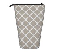 YXDVPALNE Marron Mod Moderne Taupe Blanc,Trousse à Crayons télescopique, Porte-Crayons avec Pochette à Crayons zippée