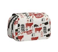 YXDVPALNE Modèle de Boucher de Viande Trousse à Crayons Portable à Double Coque avec Fermeture éclair