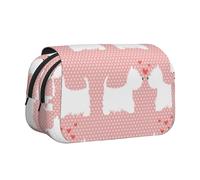 YXDVPALNE Modèle de Chien Westie Trousse à Crayons Portable à Double Coque avec Fermeture éclair
