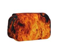 YXDVPALNE Modèle de Conception de brûlure de feu Trousse à Crayons Portable à Double Coque avec Fermeture éclair