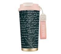 YXDVPALNE Modèle de formules mathématiques manuscrites,Tasse à café isotherme en acier inoxydable 316 avec cordon, 500 ml, idéale pour les voyages en voiture