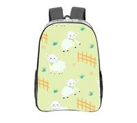 YXDVPALNE Modèle de mouton de dessin animé mignon,16 pouces Sac à dos décontracté Sac à dos transparent Sac d'école résistant à l'eau