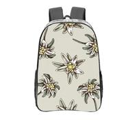 YXDVPALNE Modèle sans couture avec H et edelweiss coloré dessiné,16 pouces Sac à dos décontracté Sac à dos transparent Sac d'école résistant à l'eau